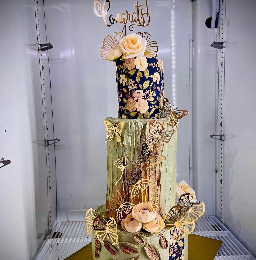 Sage Green Wedding Designer Cake