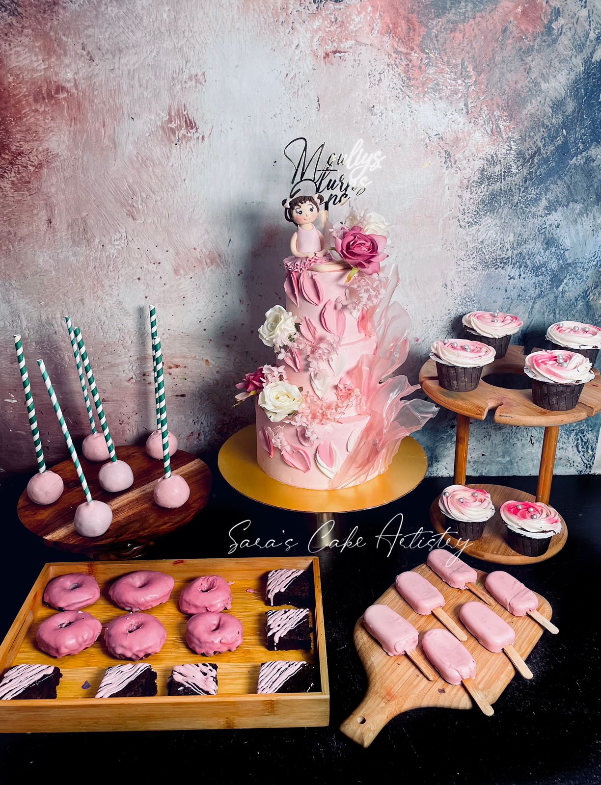 Little Emily Theme Cake with Dessert Spread