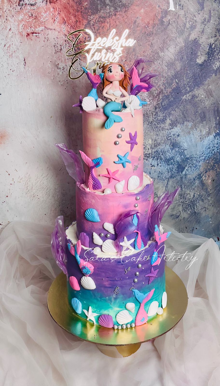 Mermaid Theme Cake with Dessert Spread
