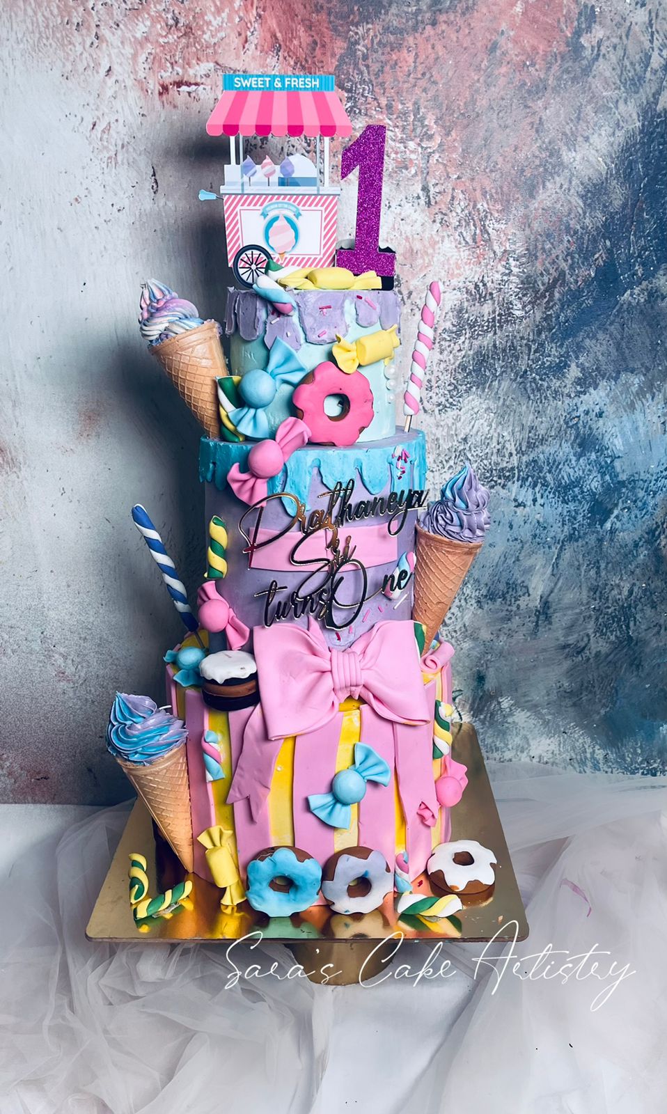 Candy Theme Cake with Dessert Spread