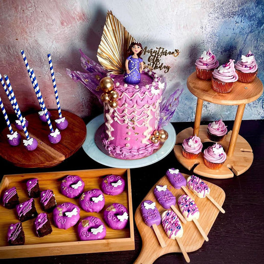 Princess Sofia Theme Cake with Dessert Spread