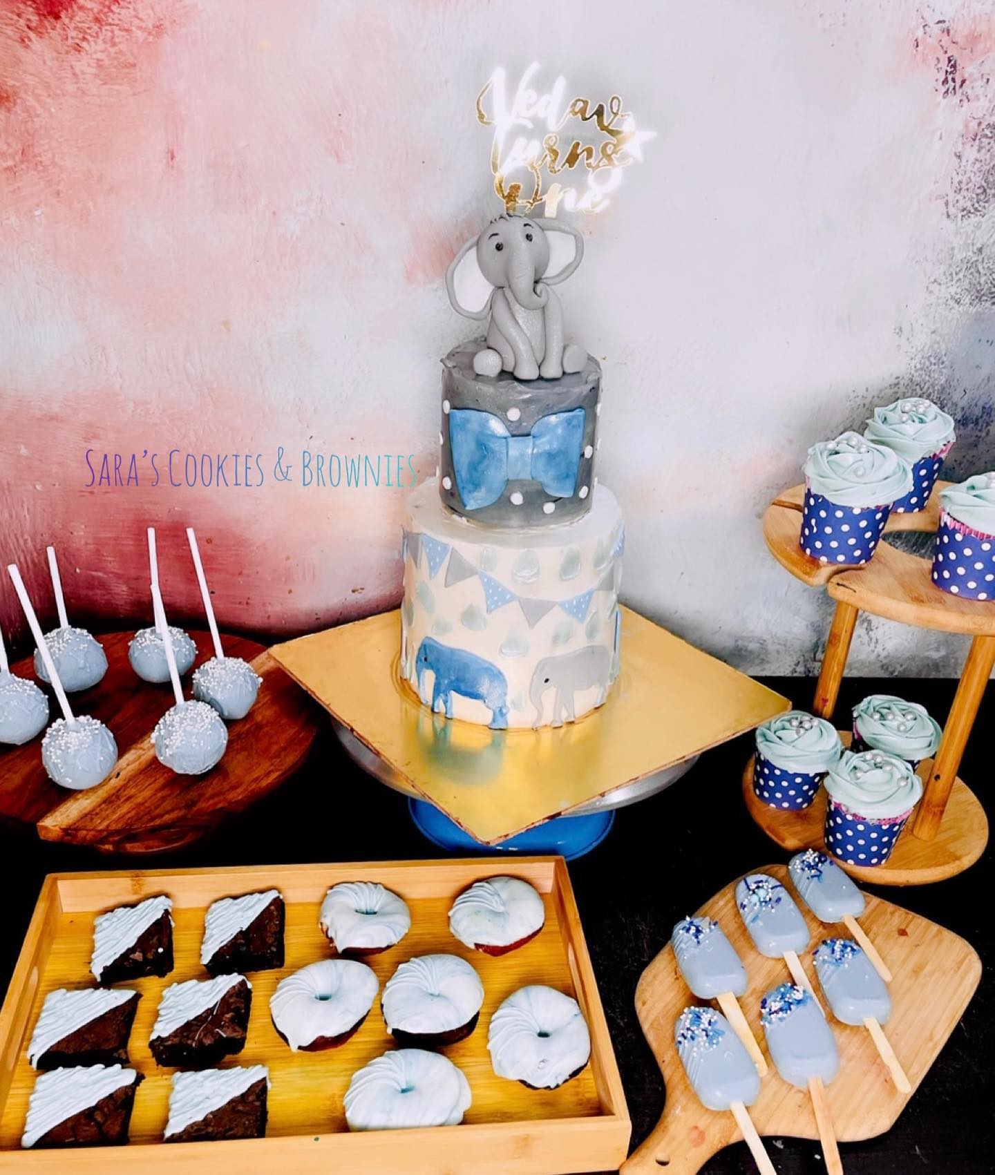 Elephant Theme Cake with Dessert Spread