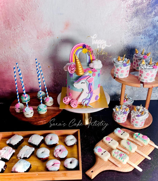 Unicorn Theme with Dessert Spread