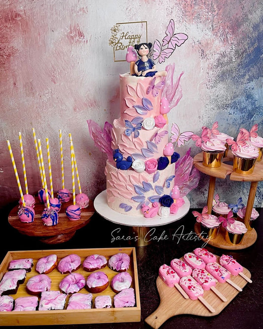Knife Painted Butterfly Fairy Theme with Dessert Spread