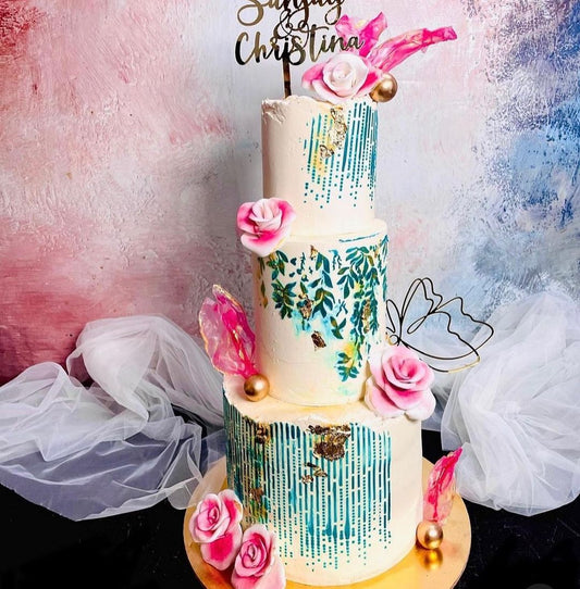 Floral Wedding Designer Cake