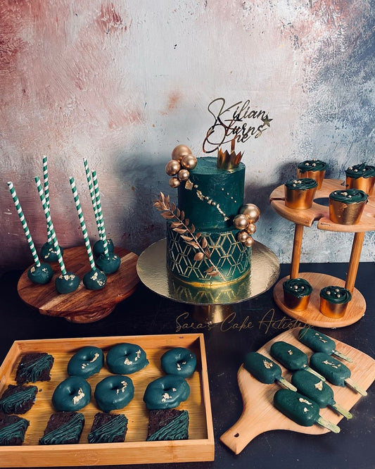 Emerald Royal Prince Cake with Dessert Spread