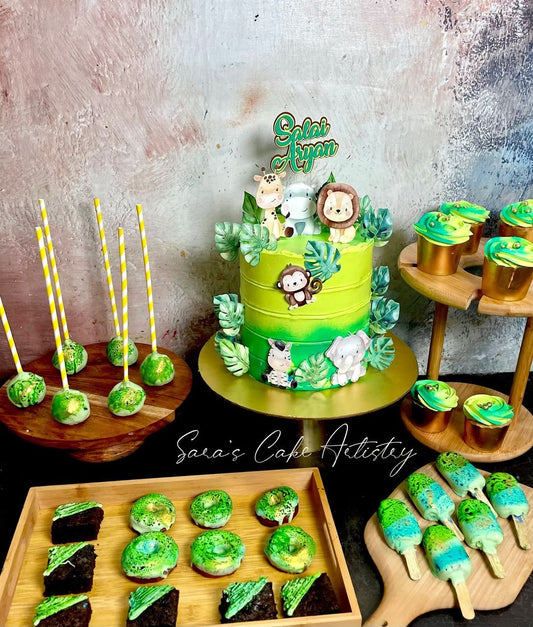 Jungle Theme with Dessert Spread