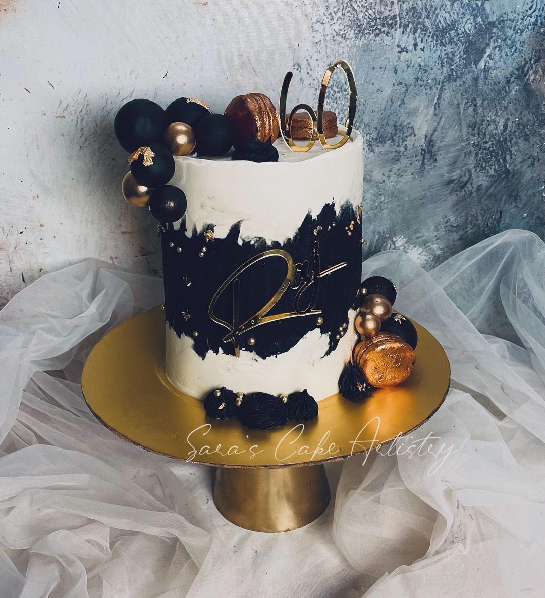 Black and Gold Designer Cake