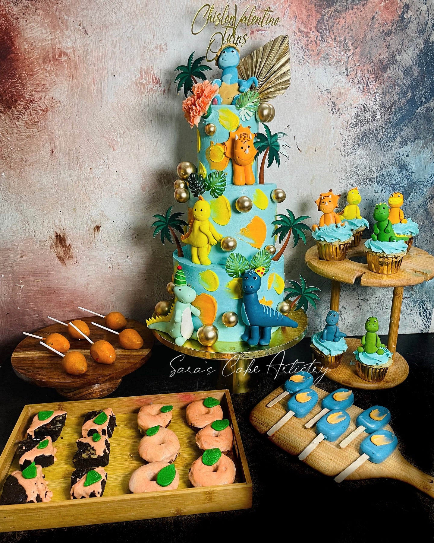 Jungle Theme Cake with Dessert Spread