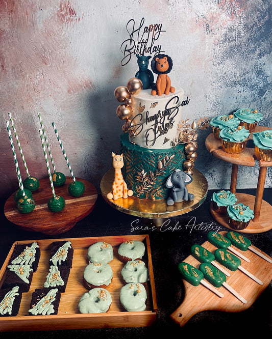 Jungle Safari Theme with Dessert Spread