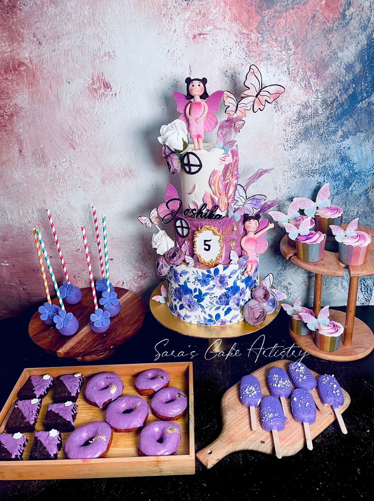 Princess Theme Cake with Dessert Spread